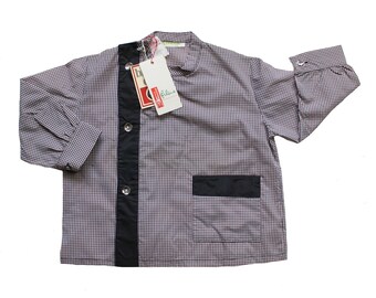 Vintage 70's Checkered Nylon Jacket French NOS Size 2 Years Vintage 70's Checkered Nylon Jacket French NOS Size 2 Years