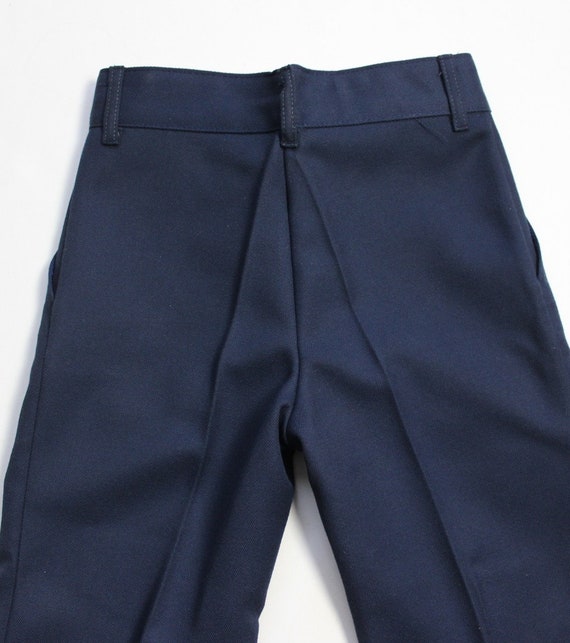 Vintage 70's navy blue flared Tergal pants - Fren… - image 4