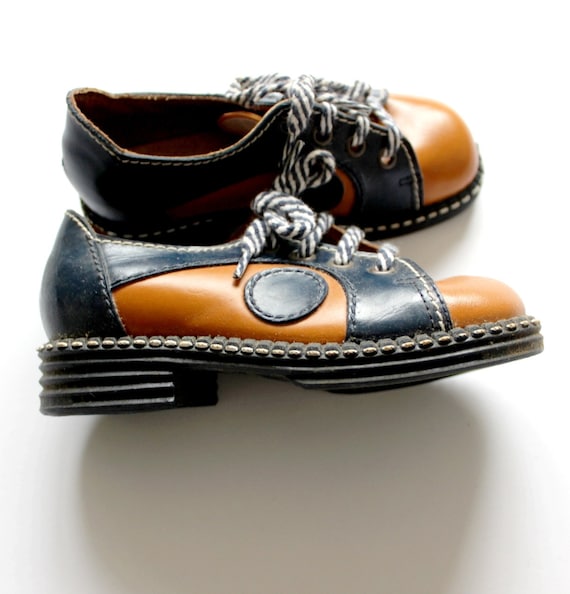 Vintage 60/70's split leather bicolor shoes - New… - image 3