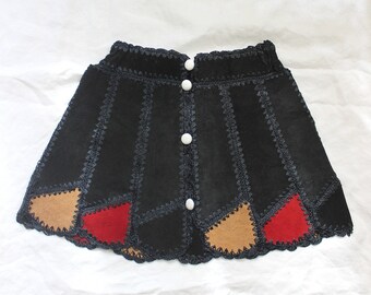 Jupe en daim des années 70/80 -  Etat neuf - Taille 3/4 ans