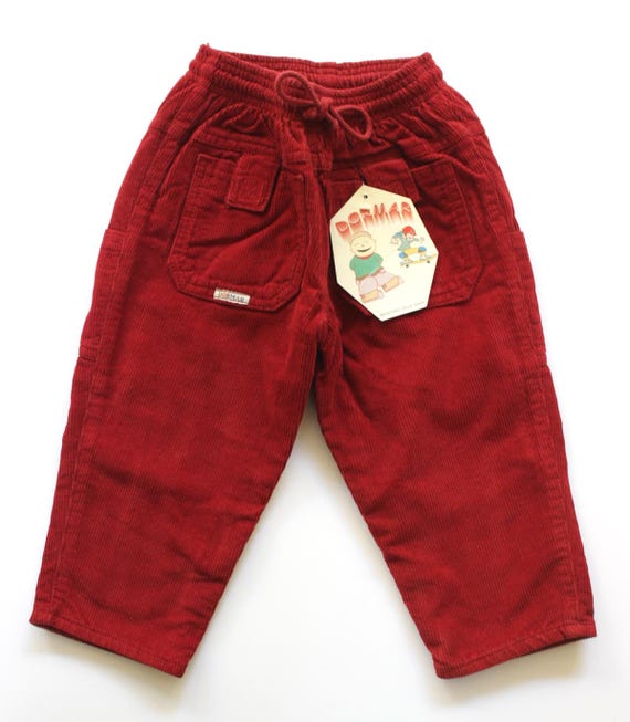 Vintage 80/90's Red Lined Corduroy Pants - New Old Stock - Size 9