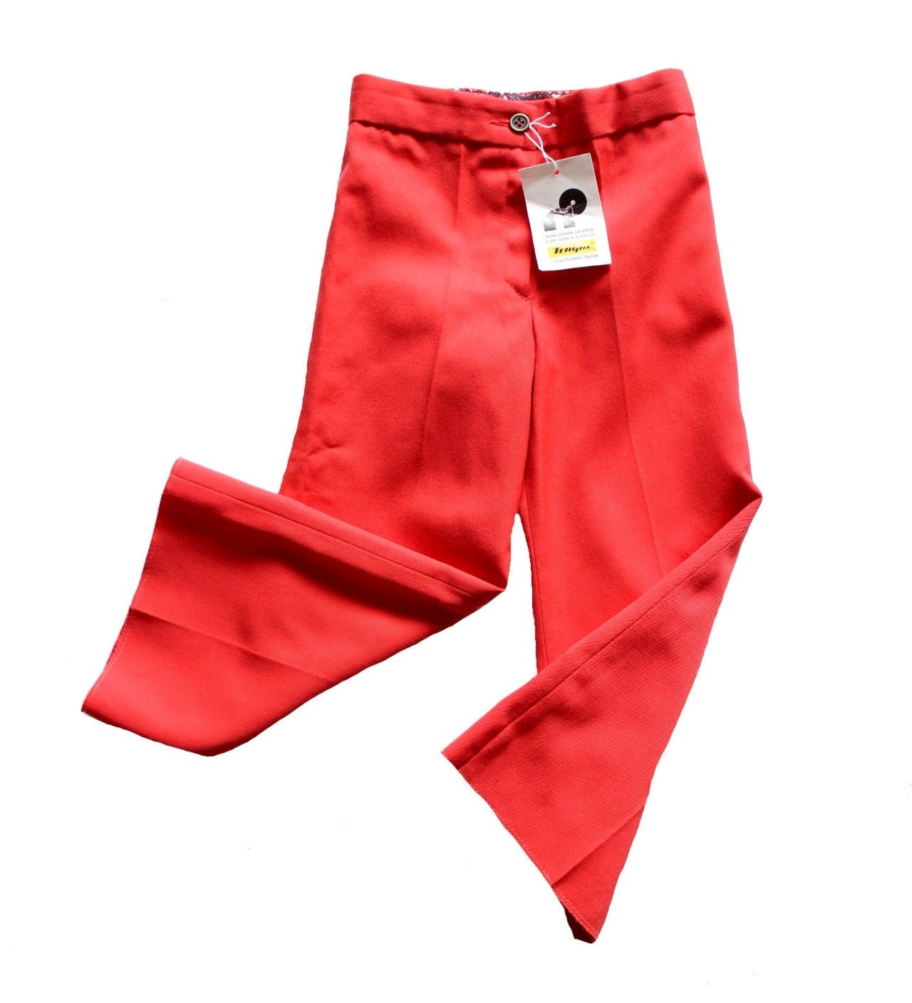 Vintage 70's Red Orangetergal Trousers French NOS Size - Etsy Vintage 70's Red Orangetergal Trousers French NOS Size - Etsy