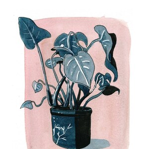 Monstera (Pink & Blue) - 8x10" art print