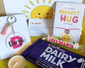 Se avecinan días mejores / Caja de regalo para ella / Regalo personalizado para buzón / Que te mejores pronto / Un abrazo en una caja / Regalo para animar a tu mejor amiga (mujer)