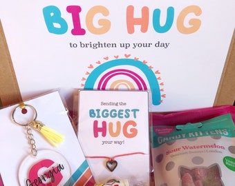 Personalised Hug in a box | Letterbox gift | Happy Birthday | Get well soon | Miss you | Rainbow | Besties Best Friend BFF Thinking of you