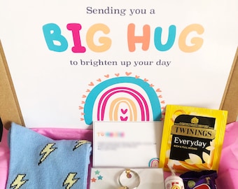 Regalo de abrazo en una caja para ella / Regalo personalizado en buzón / Regalo de feliz cumpleaños para mujeres / Mejórate pronto / Regalo para mejor amiga / Pensando en ti