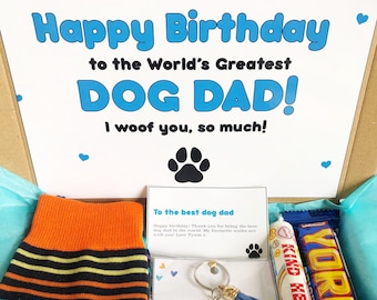 Worlds Best Dog Dad gift for him | I woof you | Happy Birthday pet parent | Personalised Letterbox Gift Box | Chocolate  gift from pooch pet