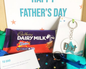 Happy Fathers Day | Best Dad Daddy | Gift for him | Letterbox gift | Socks in a box | Chocolate Hamper | Peronalised gift | Beer opener