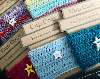 Funda para taza de ganchillo hecha a mano / Funda para café con leche otoñal / Relleno de media navideña / Regalo para maestra, mejor amiga, madre, hija, amigo invisible