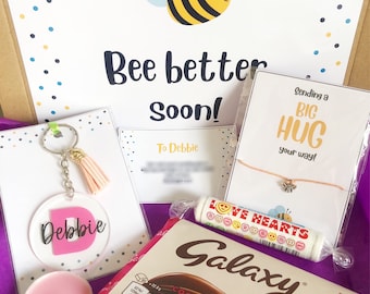 Regalo personalizado para que te mejores pronto / Abrazo en una caja / Que te mejores pronto / Siéntete mejor pronto / Regalo para buzón / Regalo para ella / Paquete de cuidados / Hecho a mano