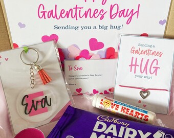 Abrazo del Día de Galentines en una caja / Regalo personalizado para buzón de mejor amiga / Caja de San Valentín / Hermana mejor amiga / Regalo para ella / Ride or Die /