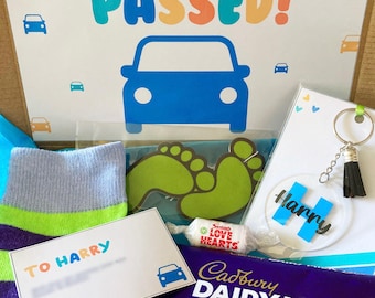 ¡Felicidades! ¡Has aprobado el examen de conducir! Regalo para él / Caja de regalo personalizada para hombre con forma de buzón / ¡Bien hecho! / Caja de regalo para niños: ¡Felicidades por tu coche nuevo!