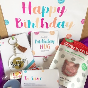 Happy Birthday Gift for Her | Letterbox Gift for Women | BFF Bestie Friend | Hug in a box | rainbow | Personalised hamper care package | Mum