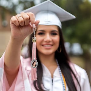 Custom Graduation Tassel Photo Charm with, Memorial Graduation Gift For Her or Him, Memorial Graduation Gift For Him 2025