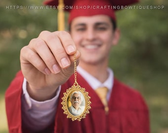 Custom Photo Graduation Tassel Charm, Memorial Keepsake