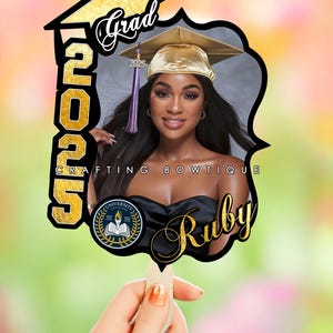 Custom Grad Fans, Graduation fans, Class of 2025, Custom Face Fans with Handles, Handheld Fan, Custom Graduation Fans, Graduation Paddle