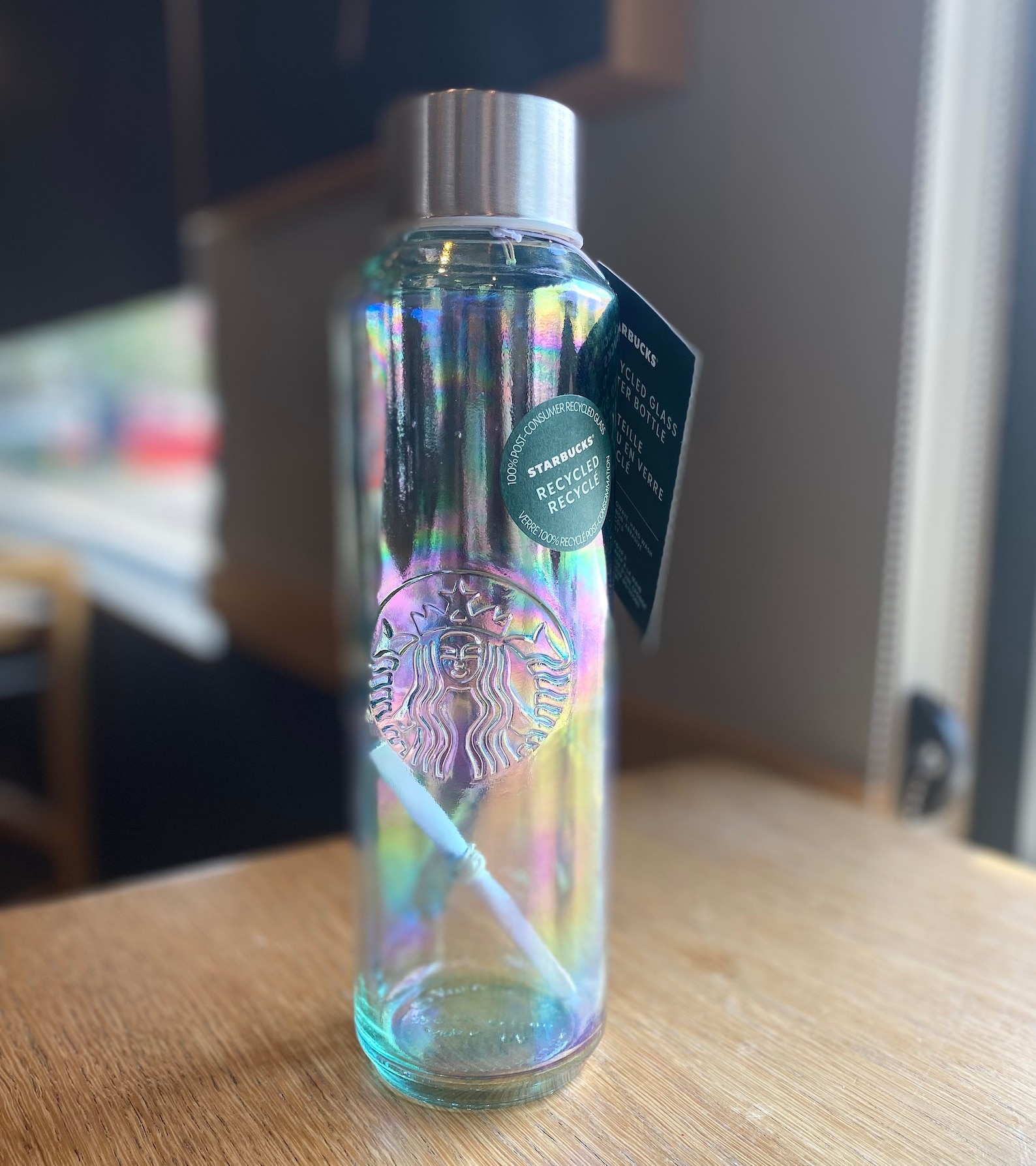 Starbucks Rainbow Glass Water Bottle Tumbler limited Etsy