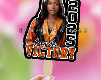 Custom Graduation Face Fan, Class of 2026, Photo Paddle