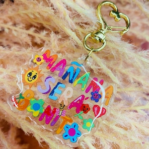 Mañana sera bonito Key Chains, Karol Sirena Key chain with heart and Shimmer finish