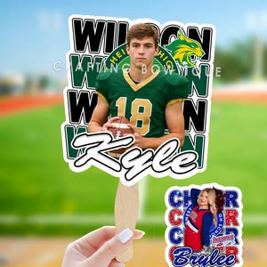 Personalized Sports Fan, Custom Team Spirit Fan, Senior night Fan, Football Season 2025, Face on a Stick, Custom Sports Gift, Hand fan