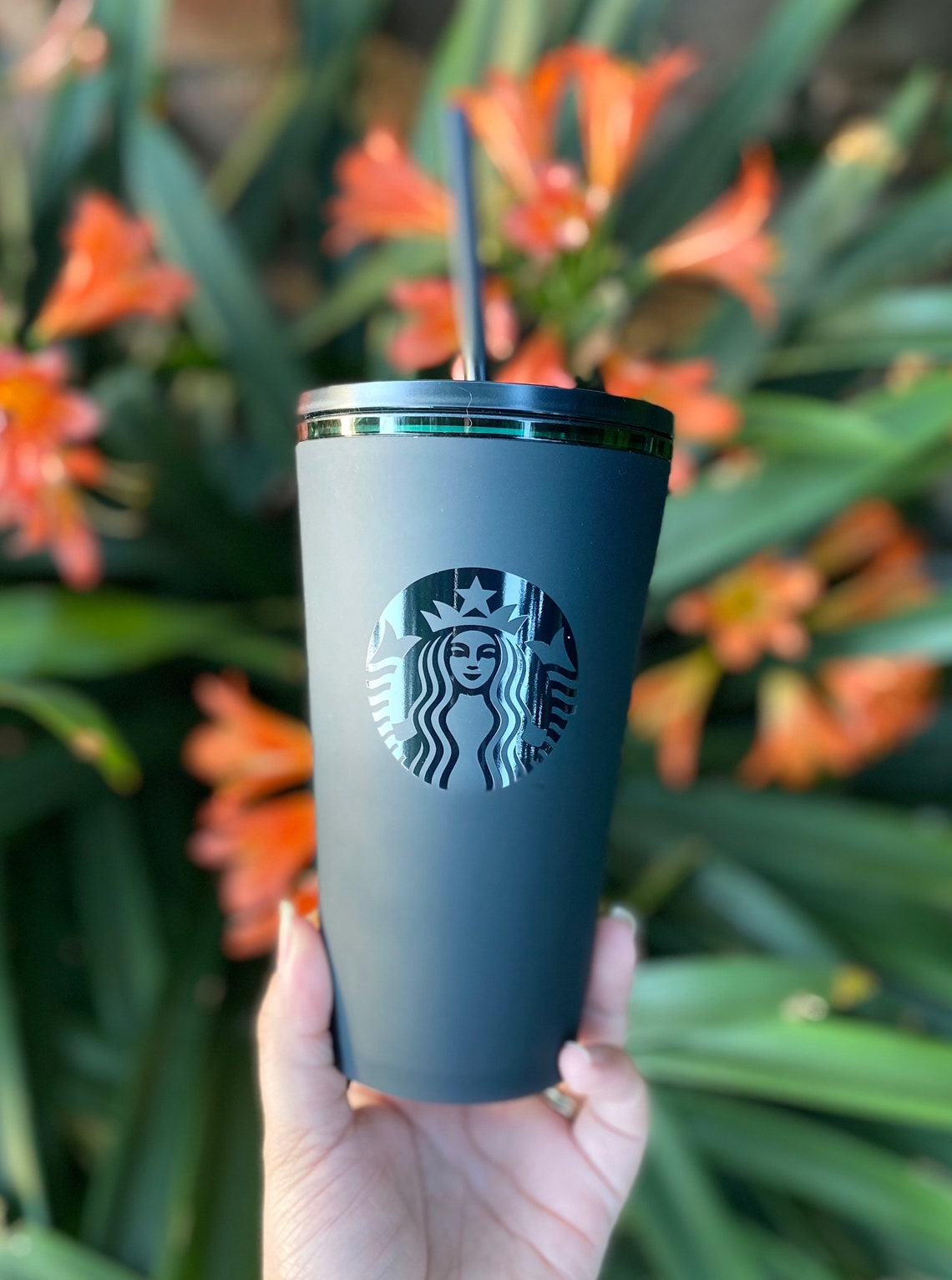 Black Matte Starbucks Cup/ Black Matte Cup/ Black Starbucks Etsy