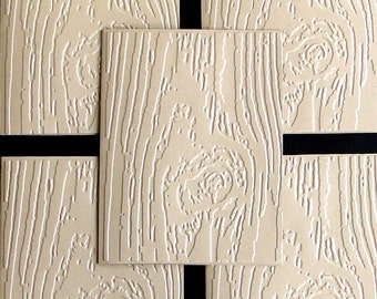Embossed Wood Grain Note Card set: Tree Bark Design, Sympathy, Retirement, Birthday, Nature Theme