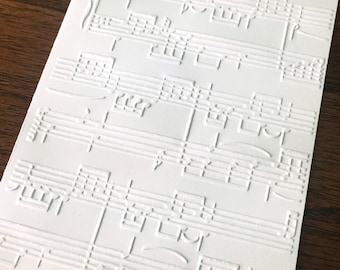 Embossed Music Notes Cards, Embossed Music Cards, Musicians Gift, Music Stationery, Blank Note Cards, Music Teacher cards, Music Lovers card