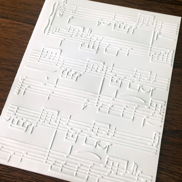 Embossed Music Notes Cards, Embossed Music Cards, Musicians Gift, Music Stationery, Blank Note Cards, Music Teacher cards, Music Lovers card