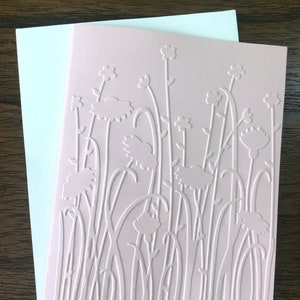 Embossed Wild Flowers Cards, Flower Field Cards, Embossed Flowers, Sympathy Cards, Spring, Summer Cards, Blank Note Cards, Floral Stationery