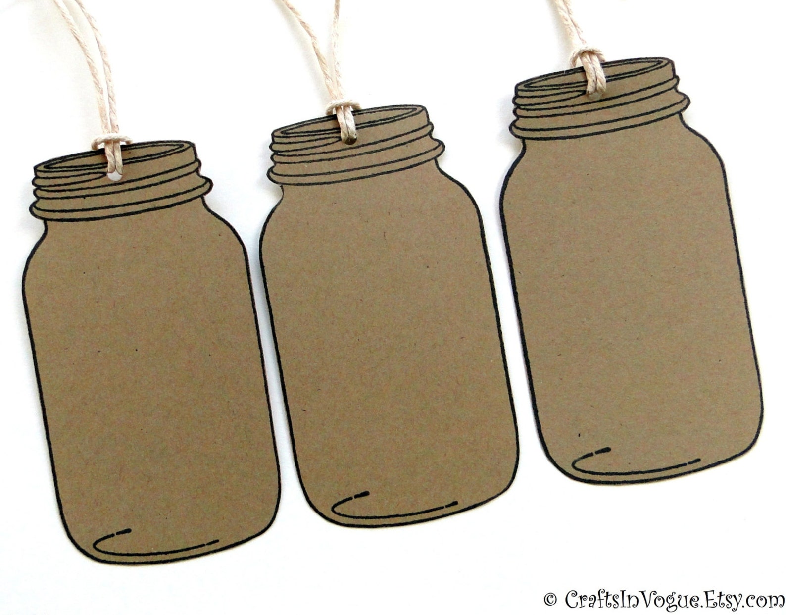 Blank Mason Jar Tags Kraft Tags Gift Tags Favor Tags 10 Etsy
