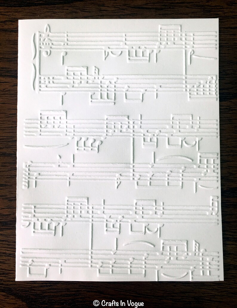 Embossed Music Notes Card Set: Blank Stationery for Musicians, Music ...