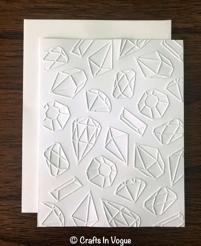 Embossed Diamonds Cards Shine Bright Like a Diamond Cards Embossed Gems Cards Blank Embossed Note Cards Precious Gems Gems Stationery