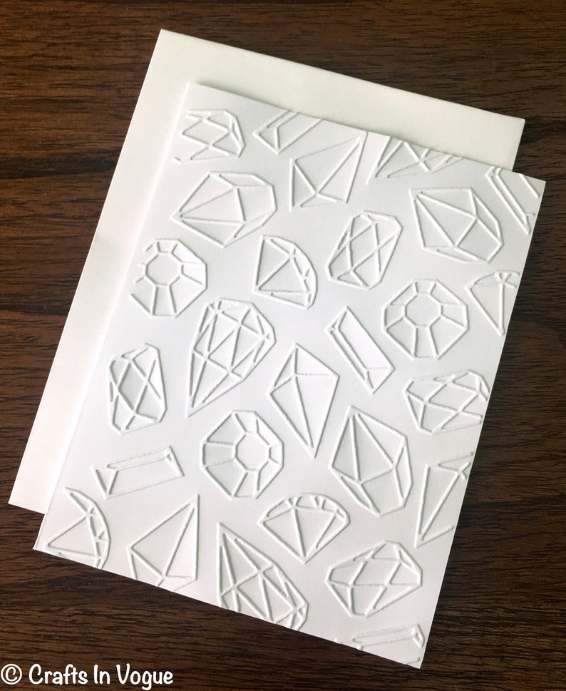 Embossed Diamonds Cards Shine Bright Like a Diamond Cards Embossed Gems Cards Blank Embossed Note Cards Precious Gems Gems Stationery