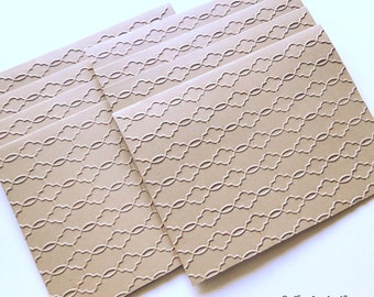 Embossed Moroccan Lattice Cards, Embossed Blank Note Cards, Embossed Trellis Cards, Moroccan Wedding Stationery, Rustic Wedding Cards