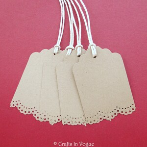 10 Doily Lace Border Gift Tags: Rustic Wedding, Vintage Lace, Party Favor, Baby Shower image 2