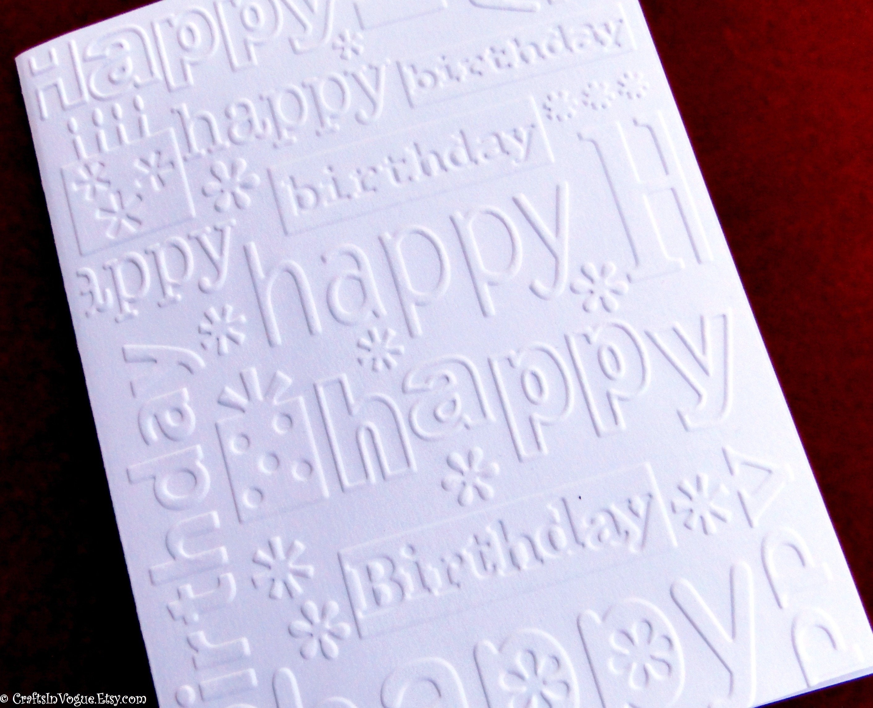 Embossed Birthday Cards Happy Birthday Words Cards Set - Etsy