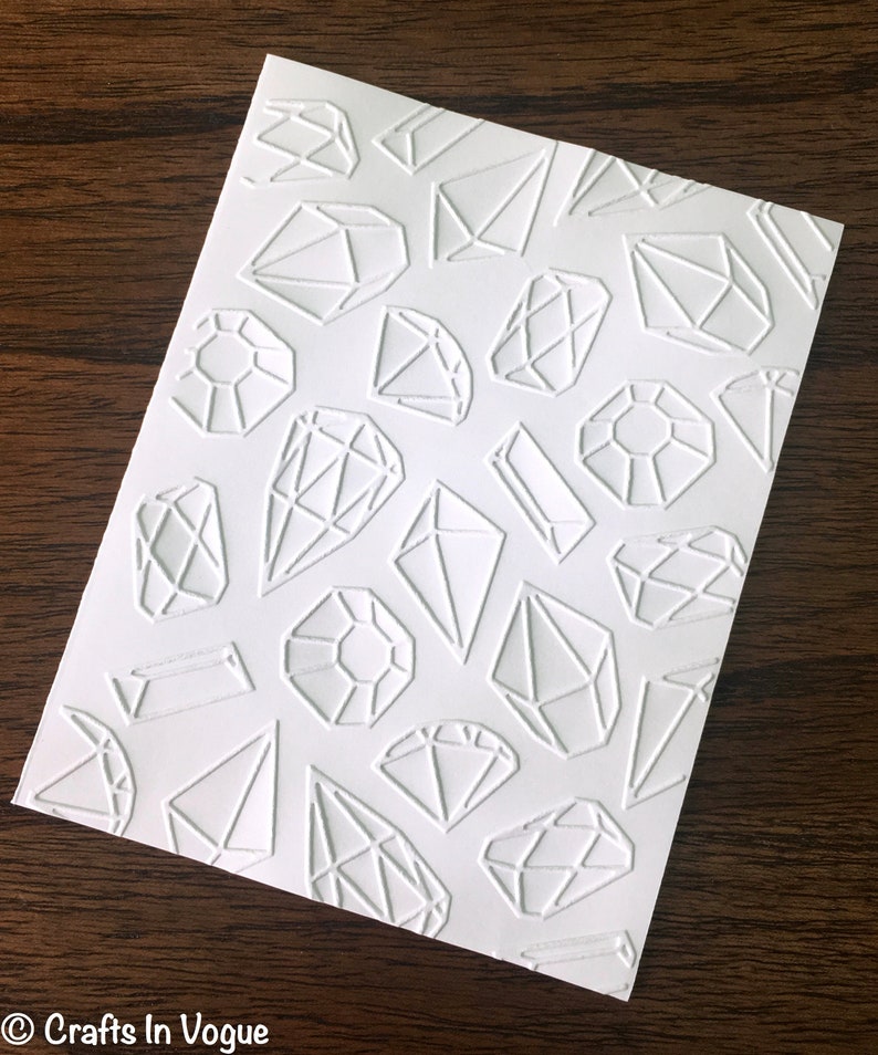 Embossed Diamonds Cards Shine Bright Like a Diamond Cards Embossed Gems Cards Blank Embossed Note Cards Precious Gems Gems Stationery