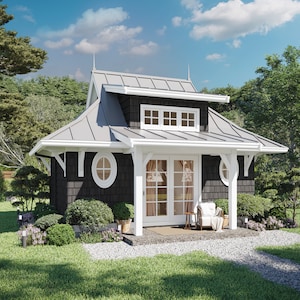 Plattegrond Idyllisch Cottage Core Guest House 300 SF: pdf- en CAD-bestanden
