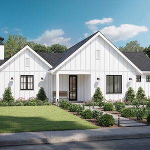 1200 SF 2 Bedroom 2 Bath Modern Farmhouse Plan - PDFs & CAD Files