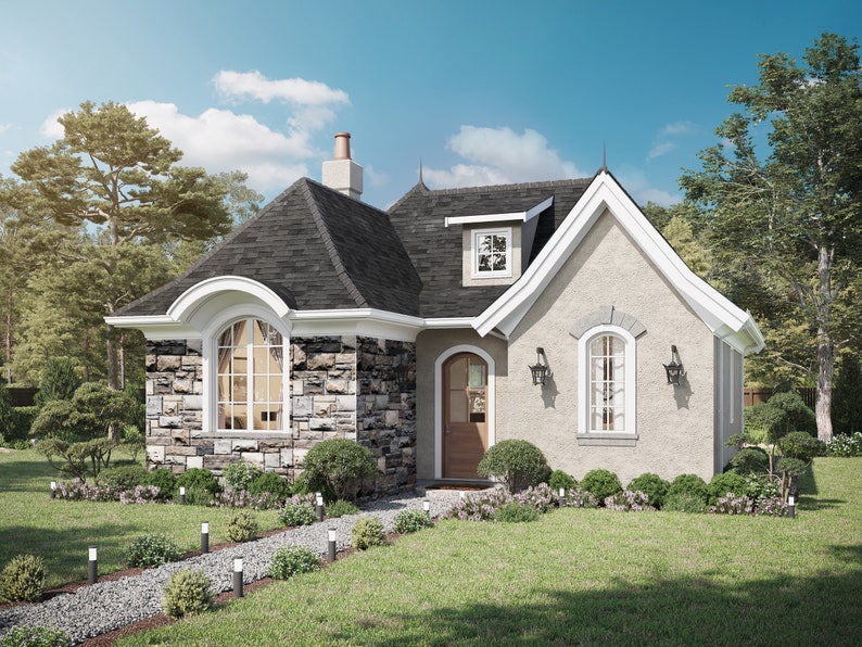 899 SF 1 Bedroom 1 Bath European Cottage House Plan