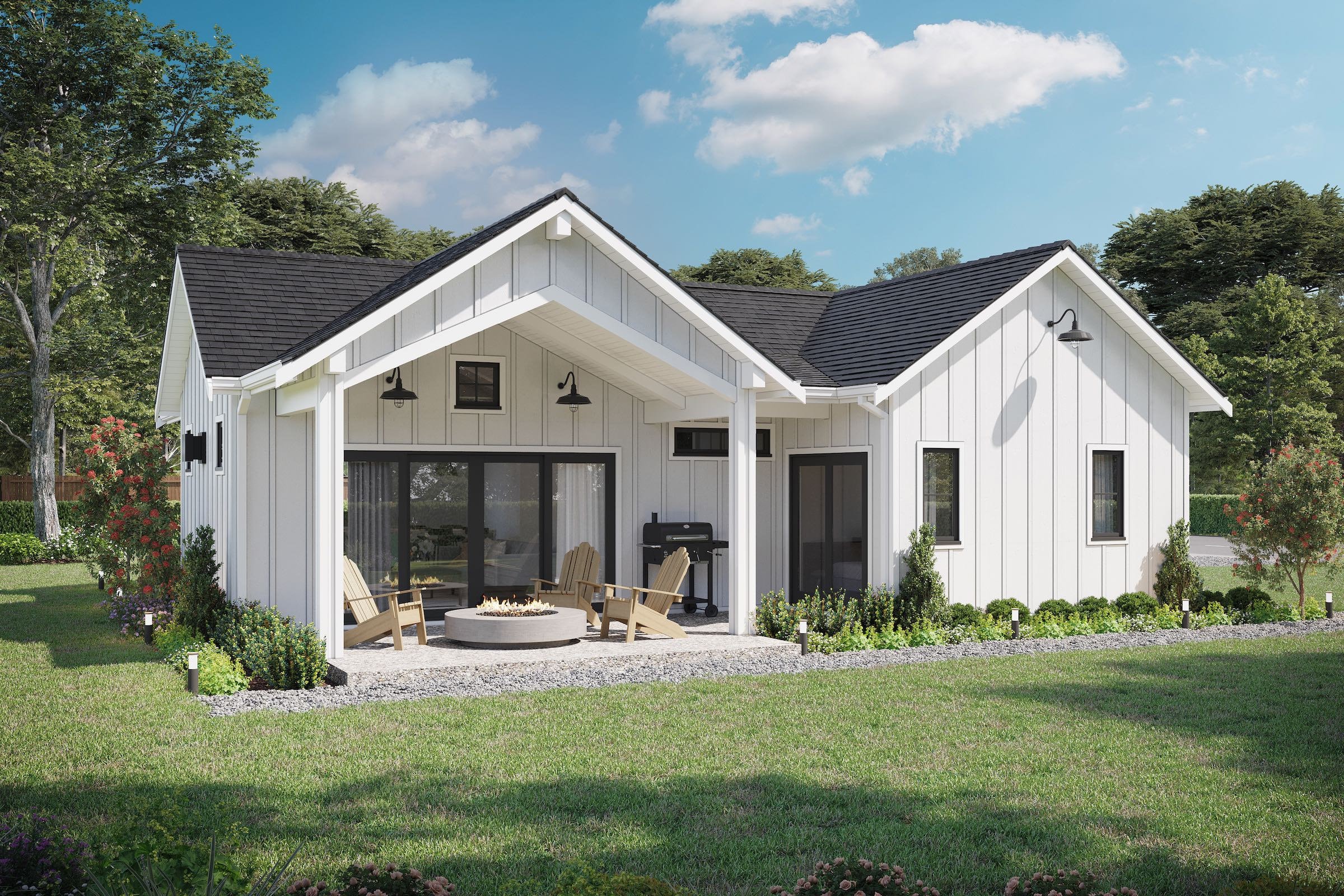 1043 SF 2 Bedroom 1 Bath Modern Farmhouse Plan - Pdfs & CAD Files - Etsy