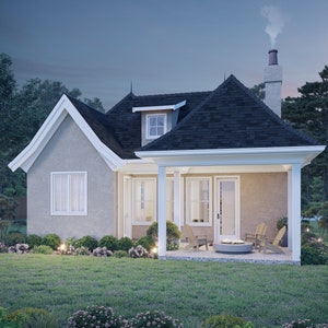 899 SF 1 Bedroom 1 Bath European Cottage House Plan