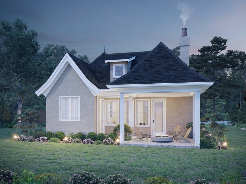 899 SF 1 Bedroom 1 Bath European Cottage House Plan