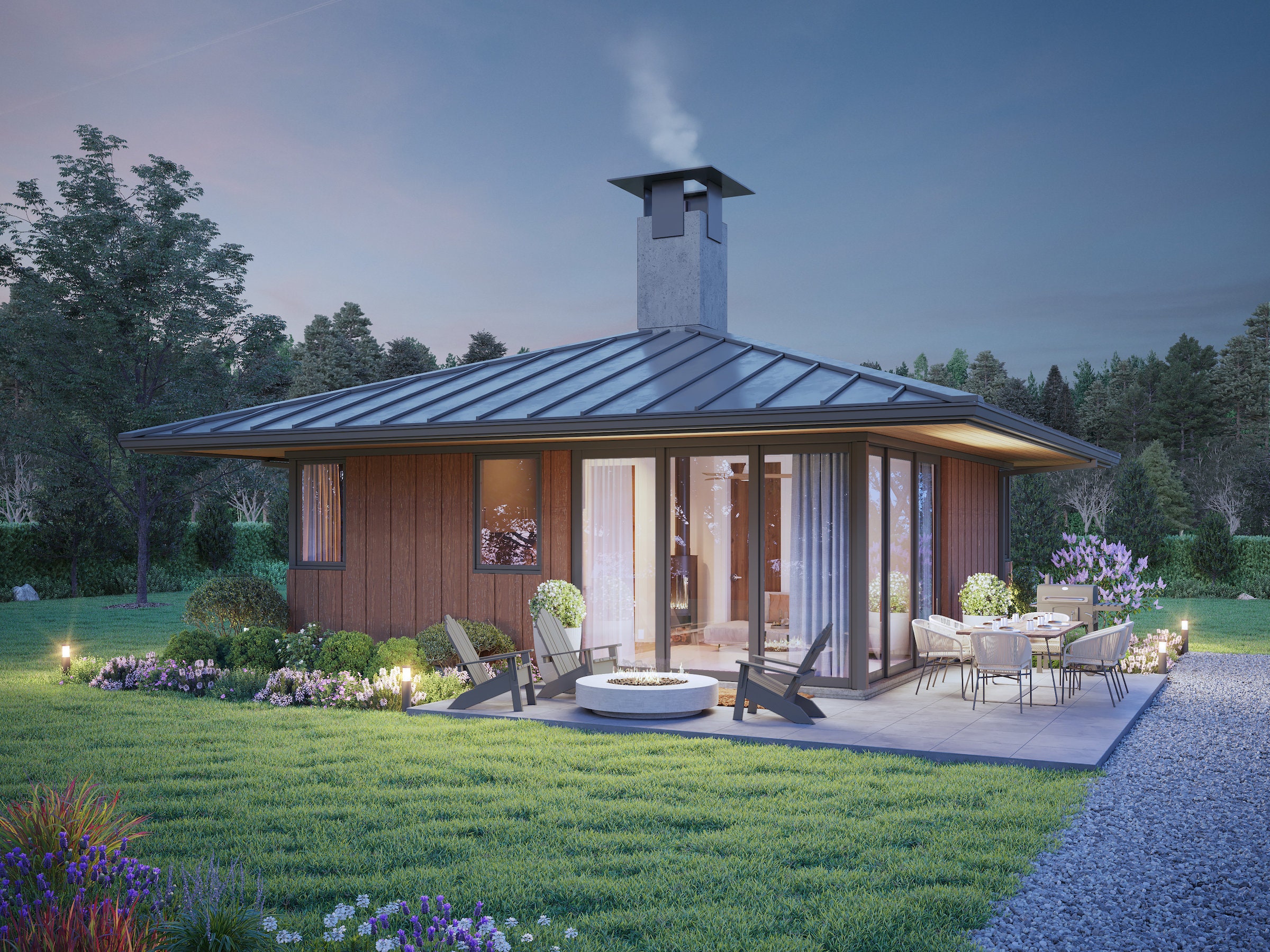 576 SF 2 Bedroom 1 Bath Tiny Contemporary House Plan - Pdfs & CAD Files ...