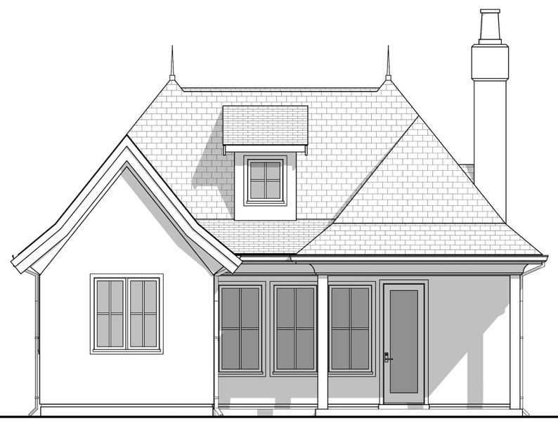 899 SF 1 Bedroom 1 Bath European Cottage House Plan