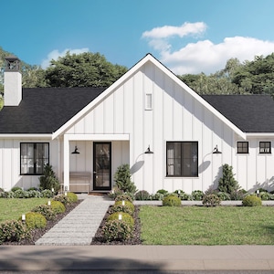 1300 SF 2 Bedroom 2 Bath Modern Farmhouse Plan - PDFs & CAD Files