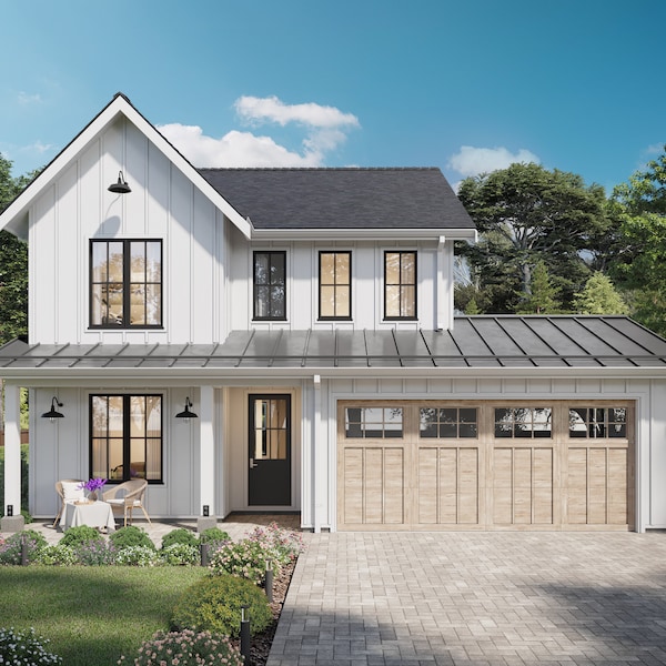 2272 SF 4 Bedroom 2.5 Bath Modern Farmhouse Plan - PDFs & CAD Files