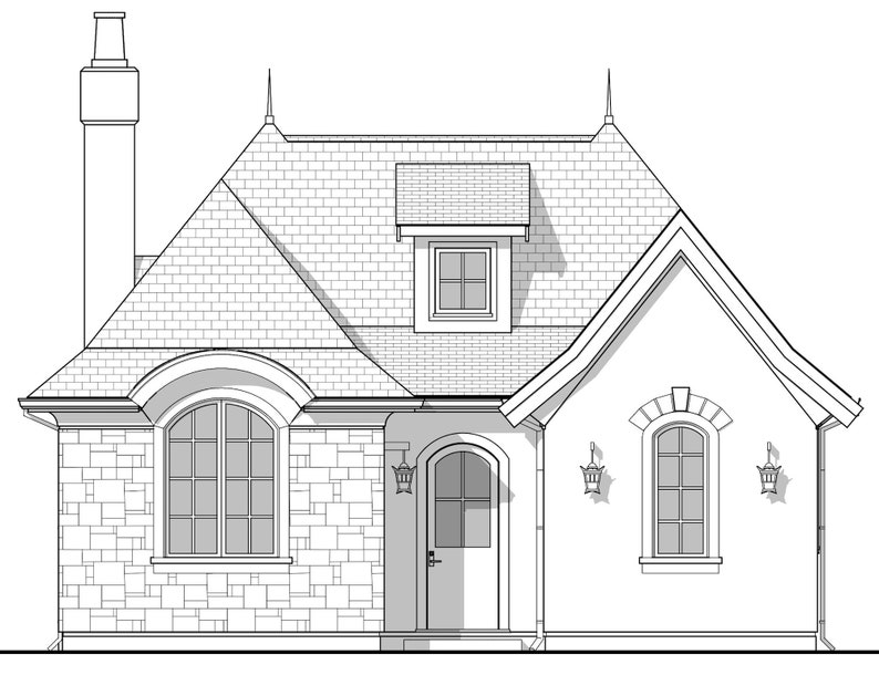 899 SF 1 Bedroom 1 Bath European Cottage House Plan