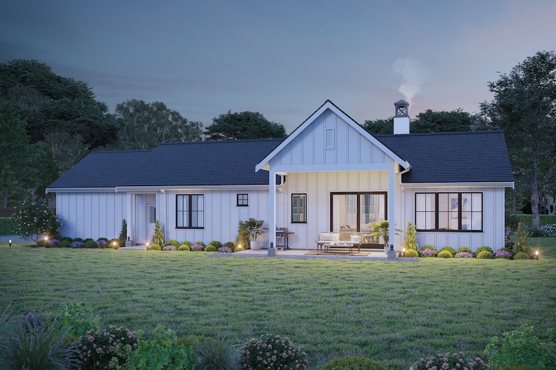 1400 SF 2 Bedroom 2 Bath Modern Farmhouse Plan - Pdfs & CAD Files - Etsy