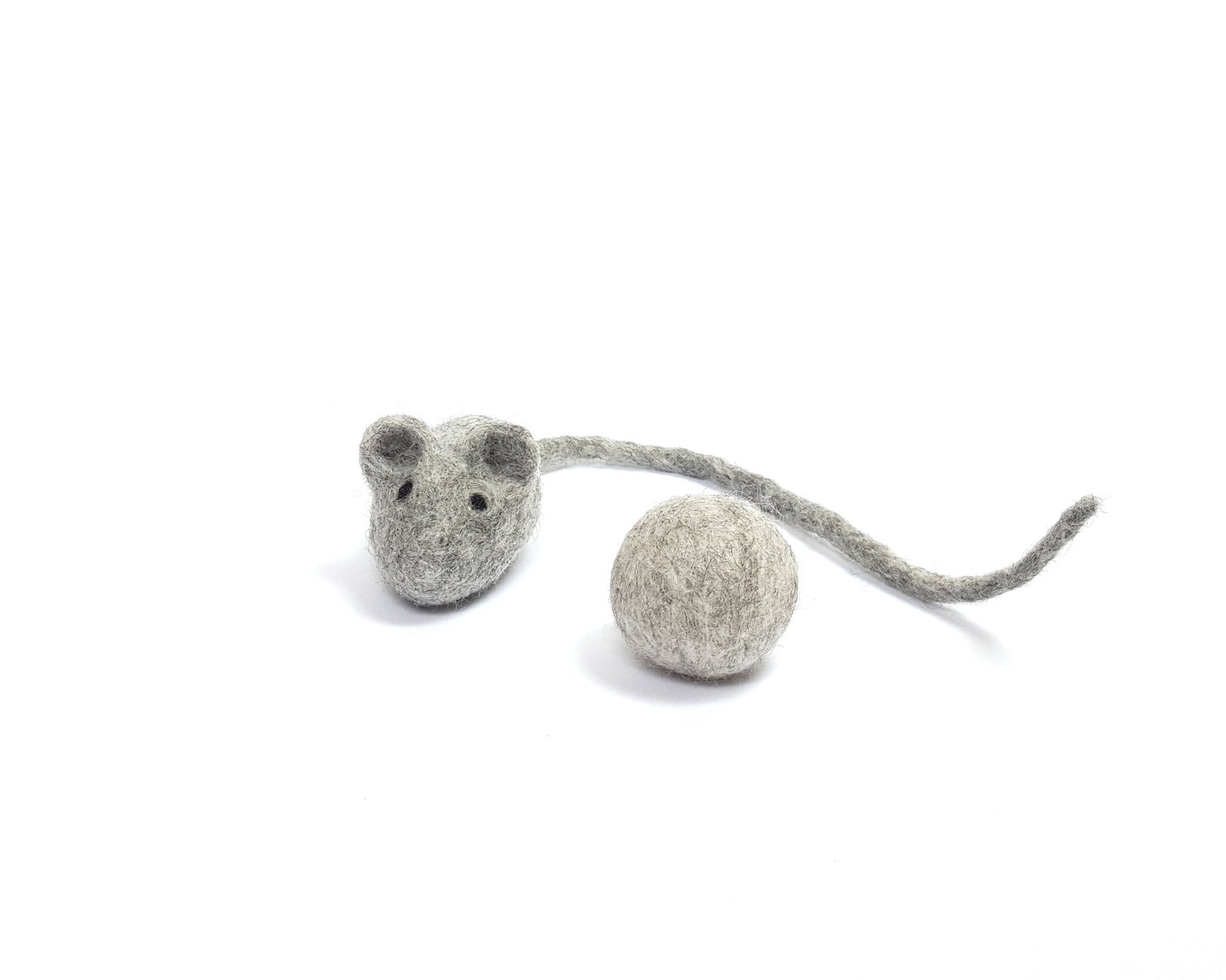 Grey Mouse Cat Toys Natural Wool Mouse optional 3cm or 4cm Etsy